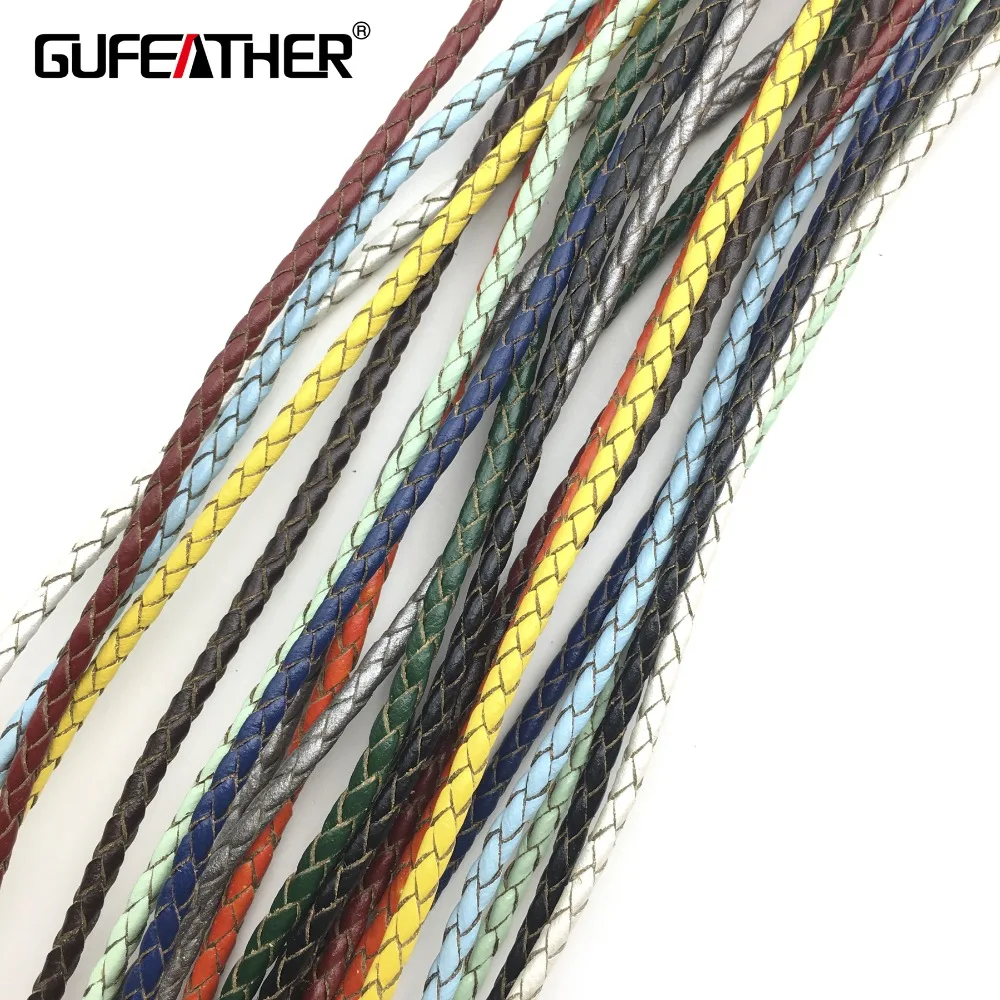 GUFEATHER P110/3MM Genuine Leather/jewelry accessories/jewelry findings/diy accessories/embellishments/200CM/bag