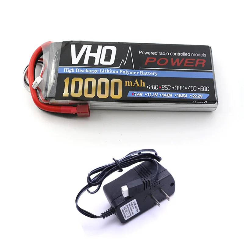 

VHO 2S Lipo Battery 7.4V 10000mah 25C and UL charger For S800 S900 S1000 Helicopter RC Model Quadcopter Airplane Drone