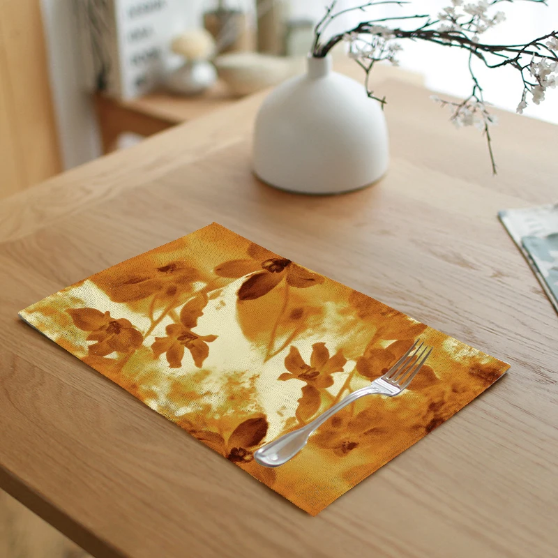 Minimalis Taplak Meja 42x32 Cm Mawar Kelopak Bunga Kupu Kupu Hitam