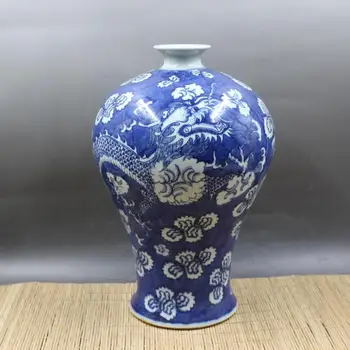 

Antique QingDynasty porcelain vase,blue & white flower bottle,Hand-painted crafts,Decoration,Collection&Adornment,Free shipping
