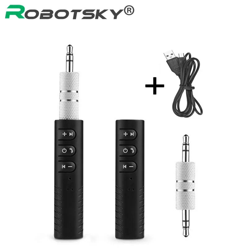 

Robotsky 3.5mm Bluetooth Receiver Car Hands Free Music Audio Receiver Adapter