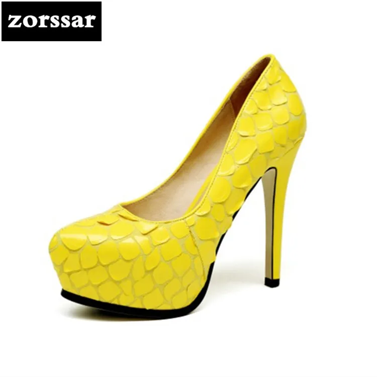 

{Zorssar} 2018 Spring New Genuine Leather Fashion women shoes heels platform Thin Heels Pointed toe pumps womens wedding shoes