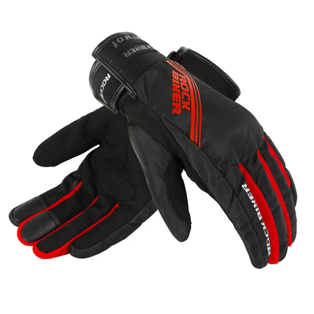 Мужские мотоциклетные зимние перчатки защитные теплые водонепроницаемые перчатки для мотокросса ветрозащитные Мотоциклетные Перчатки Guantes Moto Glove - Цвет: Красный