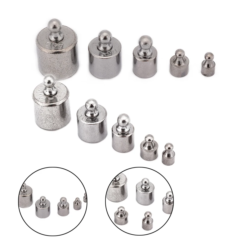 5pcs 1g 2g 5g 10g 20g Carbon Steel Precision Chrome Calibration Digtal Scale Weight Set Test Jewelry Scale