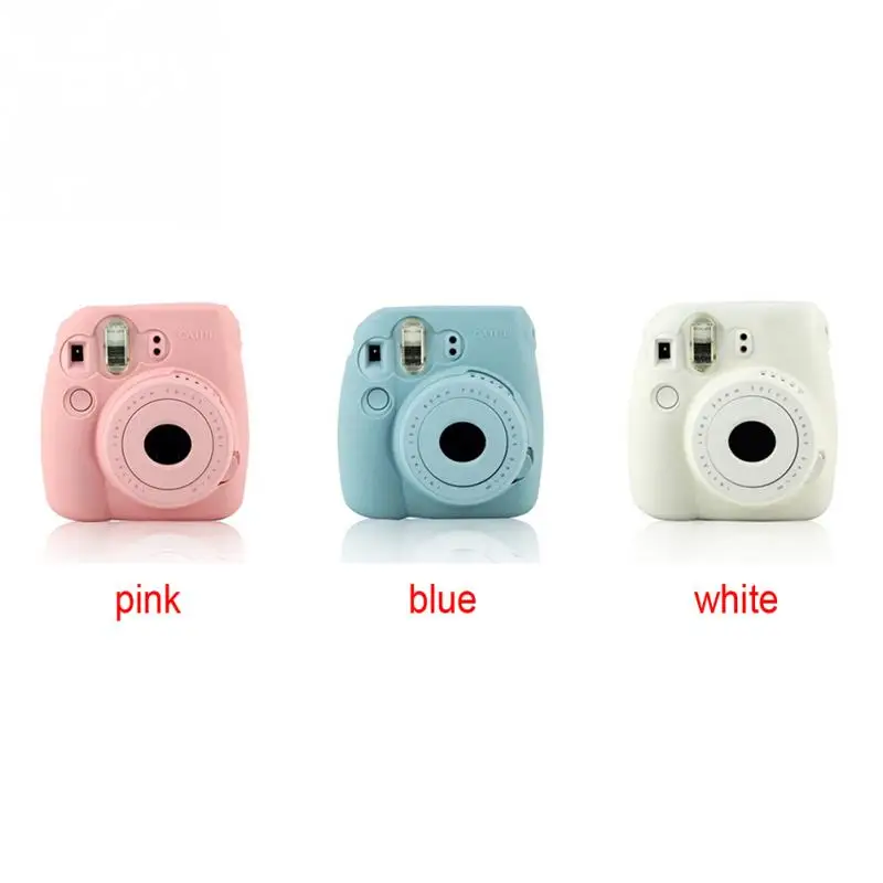 Новый Серебристые мягкий чехол для камеры кожаный силиконовый Fujifilm Instax mini8/8