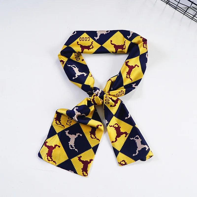

Yishine 15x145cm 3 colors Women Flat Angle Scarf Horse Rhombus Patterns Print Long Wraps Scarves Shawl Handkerchief Bag Decor