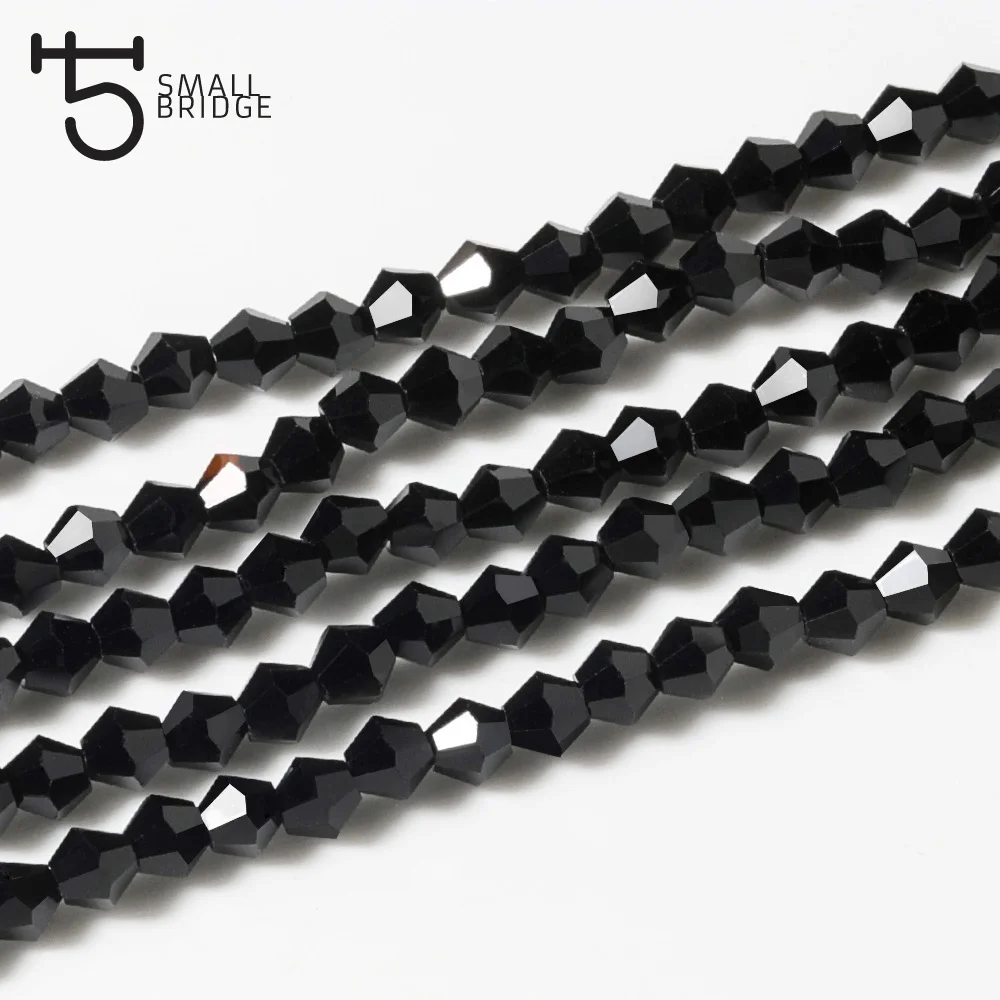 3 мм Австрийские черные двухконусные хрустальные бусины материал для самодельные Украшения, Аксессуары Perles граненые стеклянные бусины оптом Z216