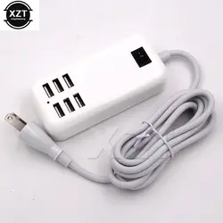 1 шт. 6 Порты USB Hub рабочего ЕС, США Подключите зарядное Зарядное устройство переменного тока Мощность адаптер Слоты зарядки Разъем