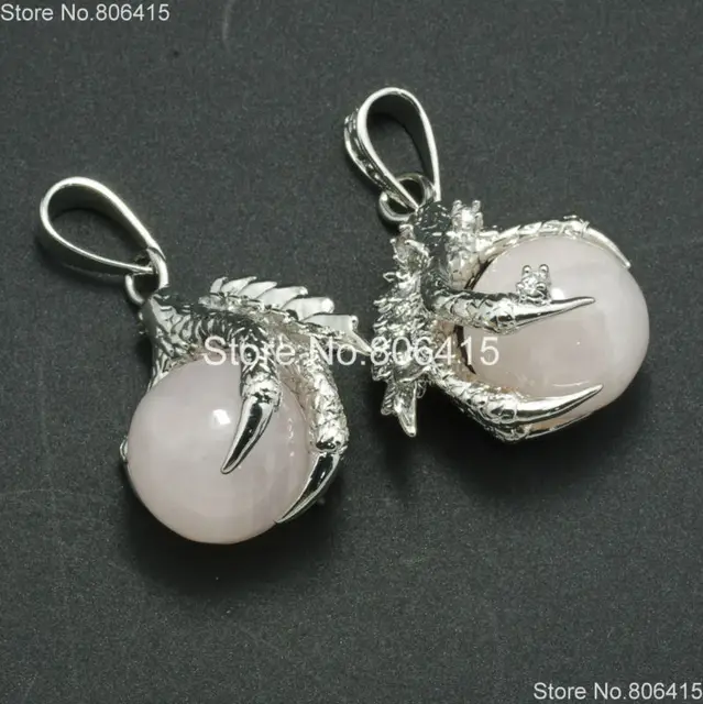 Natural Rosequartz Gems Stones Dragon Claw Ball Round Healing Reiki Natural Rosequartz Gems Stones Dragon Claw Ball Round Healing Reiki Chakra Earrings Pendant Beads Jewelry Making