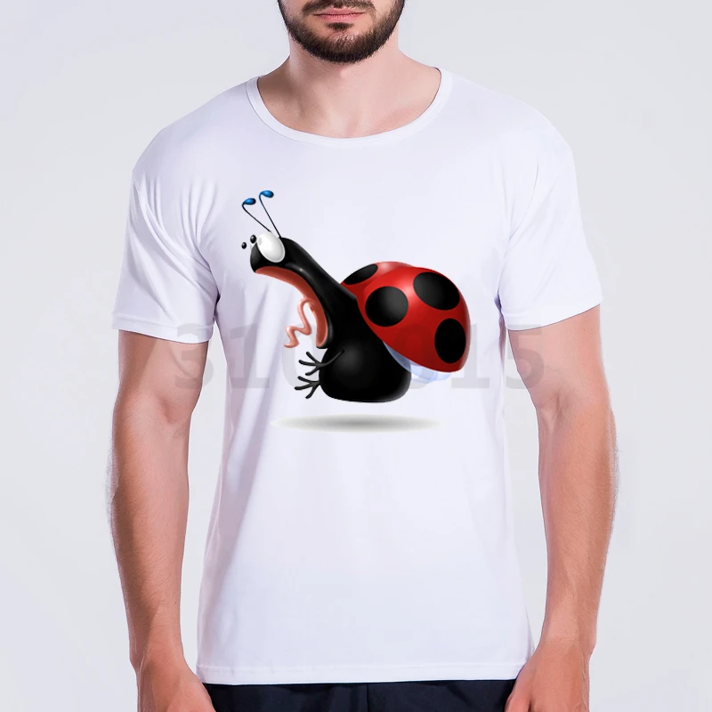 

New Arrival Men's Fashion Crazy Insect Animal T shirt For Men Summer Casual White Cool Tops Short Sleeve Hipster Tees