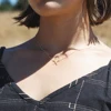 E-manco – collier Punk en acier inoxydable pour femmes, pendentif élégant en forme de X, Simple et fin, bijoux à la mode ► Photo 3/3