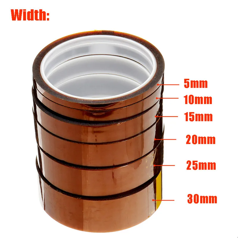 

Length 30M Width 5/10/15/20/25/30mm Film Heat Resistant Polyimide Tape High Temperature Adhesive Insulation Electric Tape