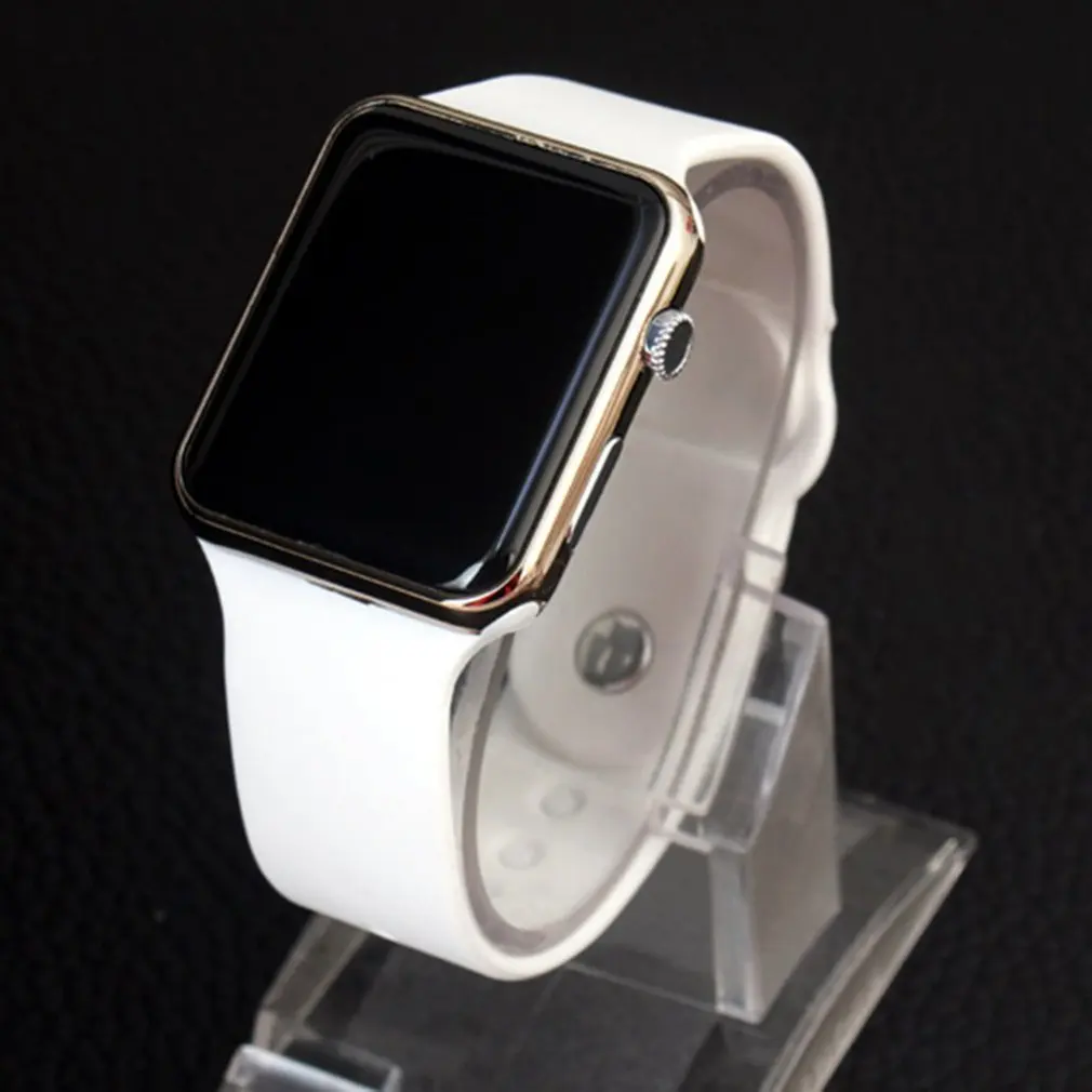 

Fashion & Casual Square Shaped Case LED Digital Electronic Watch Silicone Student Watch Waist Watch