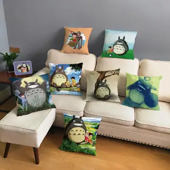 

Japan Anime Cute Cartoon Totoro Soft Short Plush Cushion Cover Home Decor lovely Pillow Cover Pillows Case for Sofa Car 45*45cm