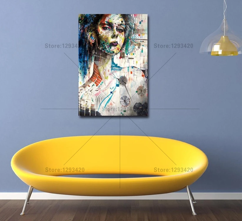 Abstract Woman Canvas Painting Decorative Pictures Diamond