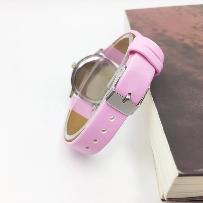 wholesale drop shipping womens wrist watches vogue leather strap colorful heart dial very cute wristwatches for kids children students clock hours best gifts (34)