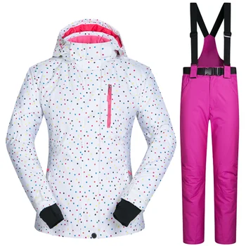 Ski Suit Brands Women Winter Outdoor Windproof Waterproof Mountain Ski Jacket And Pants Snow Sets Skiing And Snowboarding suits saenshing super warm skiing jacket snowboard pant waterproof ski suit female snowboarding suits women outdoor winter snow sets