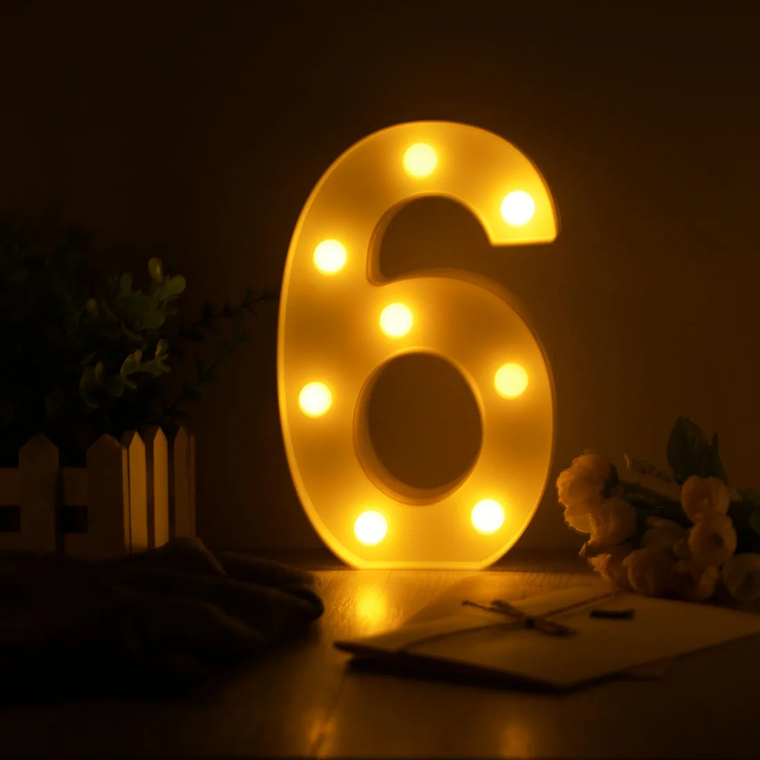 Letter Night Light Luminous LED 0-9 Number 26 English Alphabet Battery Lamp Brithday Wedding Party Christmas Decoration - Цвет: 6