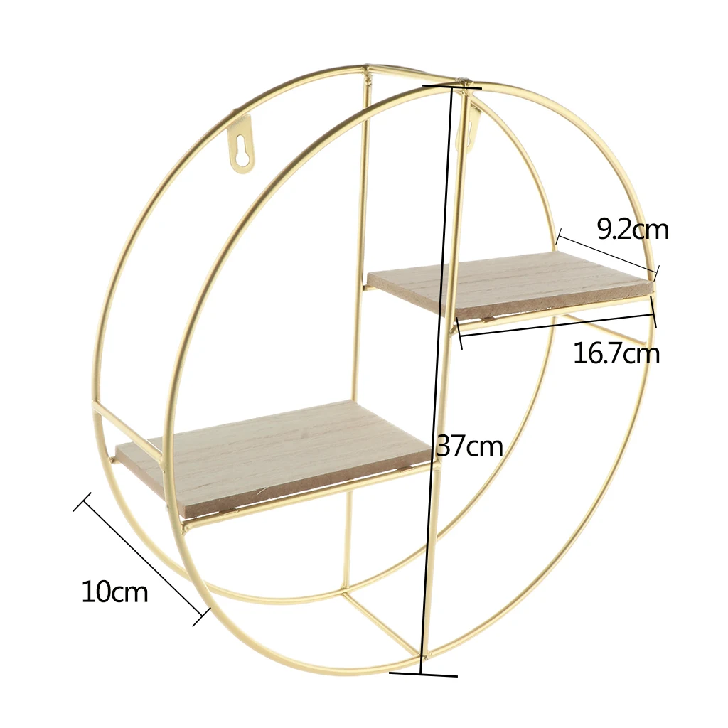 Garden Decor Iron Floating Shelves Corner Square Storage Shelf Wall Display Rack