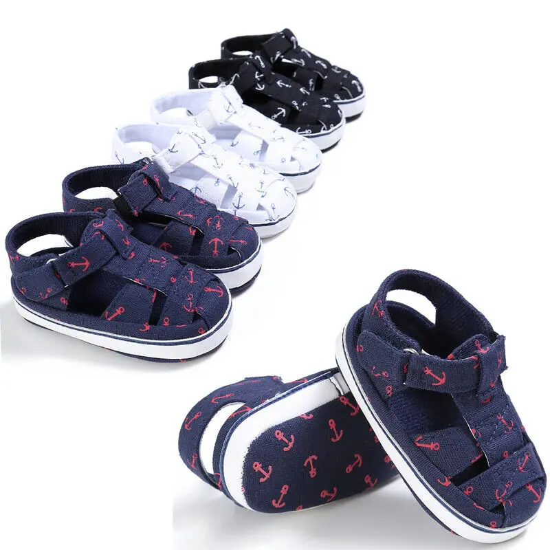 

Newborn Baby Summer Sandals Boy Girl Crib Shoes Slip-on Prewalker 0-18M