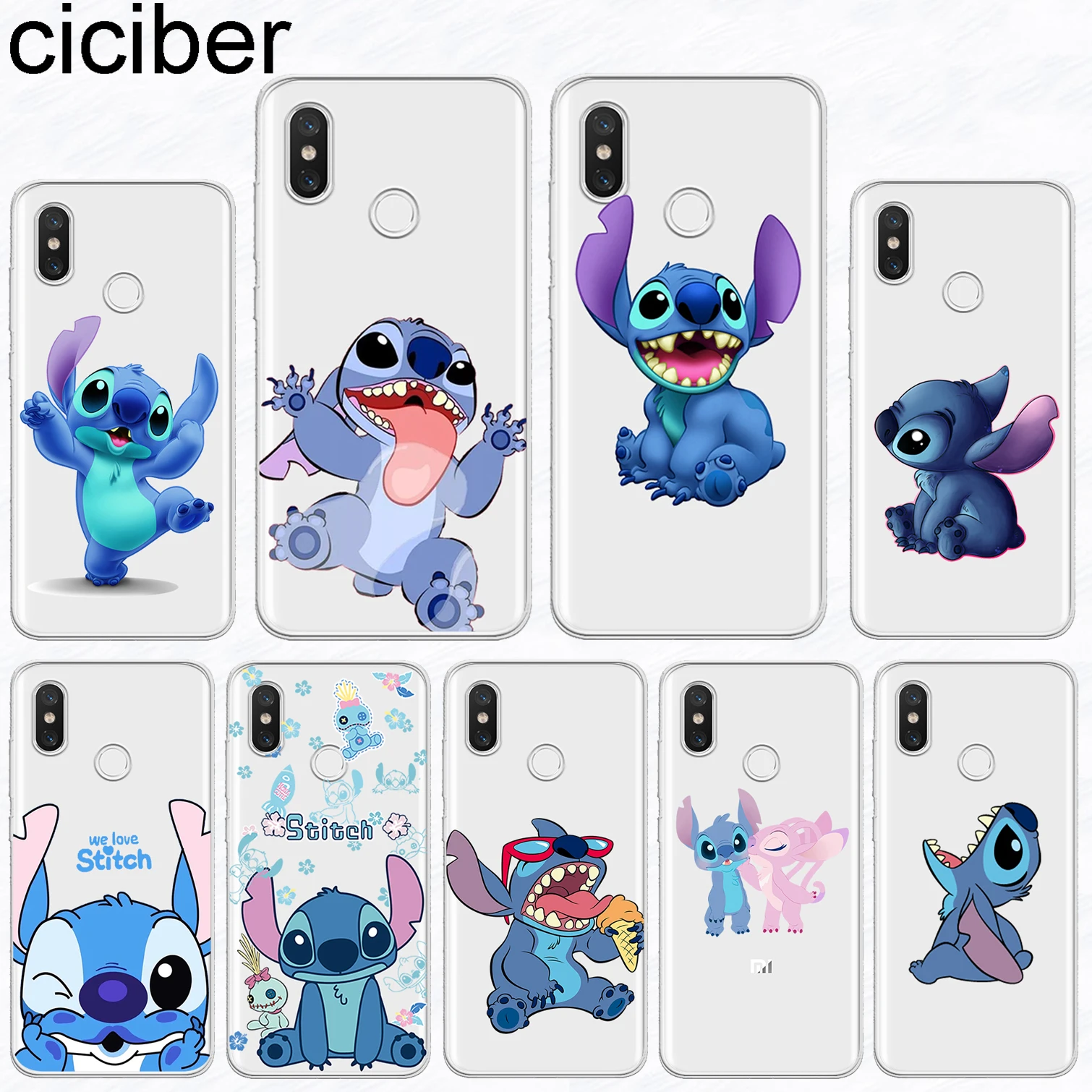 

ciciber for Xiaomi MIX MAX 3 2 1 S Pro TPU For Xiaomi A2 A1 8 6 5 X 5C 5S Plus Lite SE Poco Phone F1 Cases Funny Cartoon Stitch