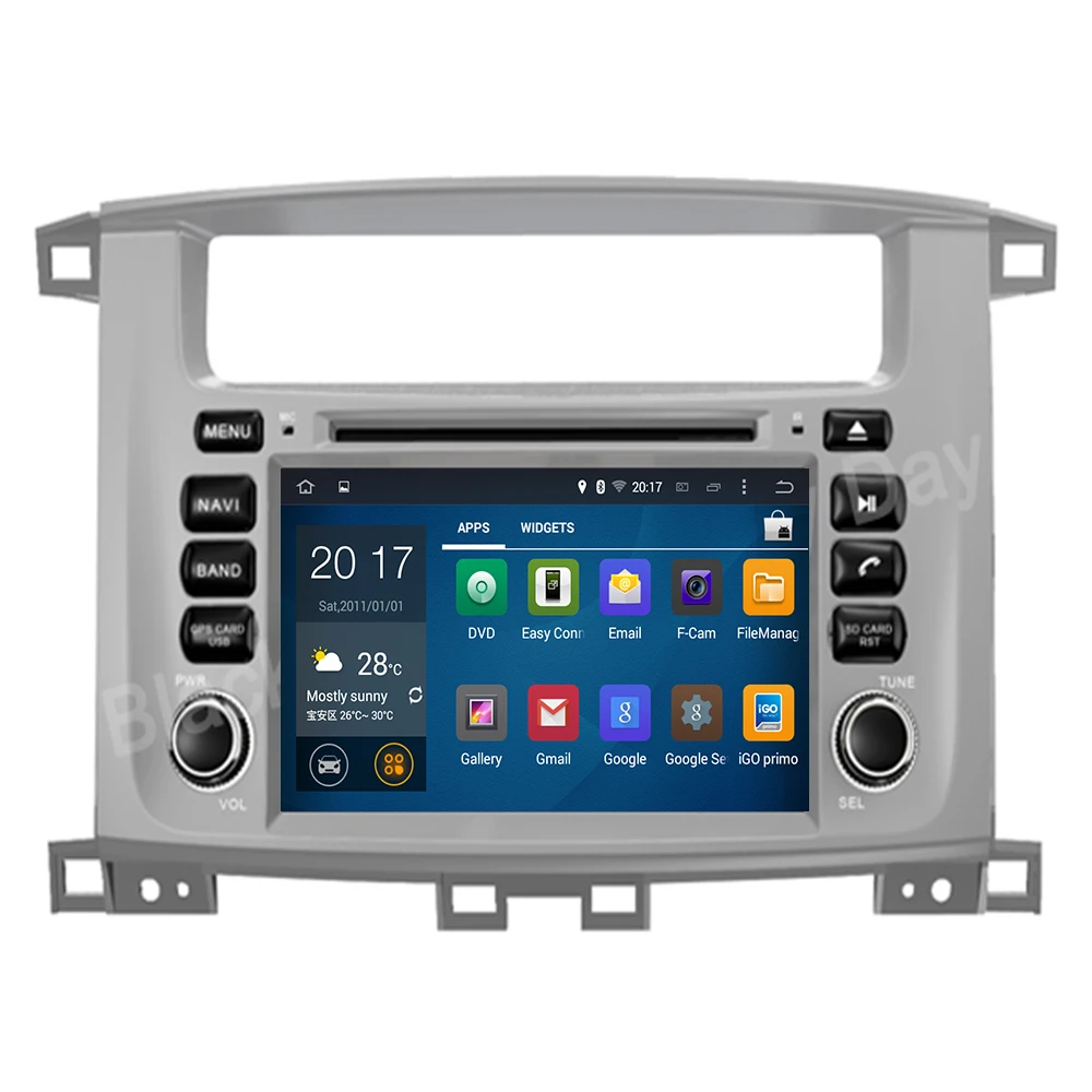 Discount 2Din Android 9.0 4GB RAM 7" For Land Cruiser 100 GPS Navi Stereo Radio Car Multimedia Player Head Unit System 8 core PX5 3