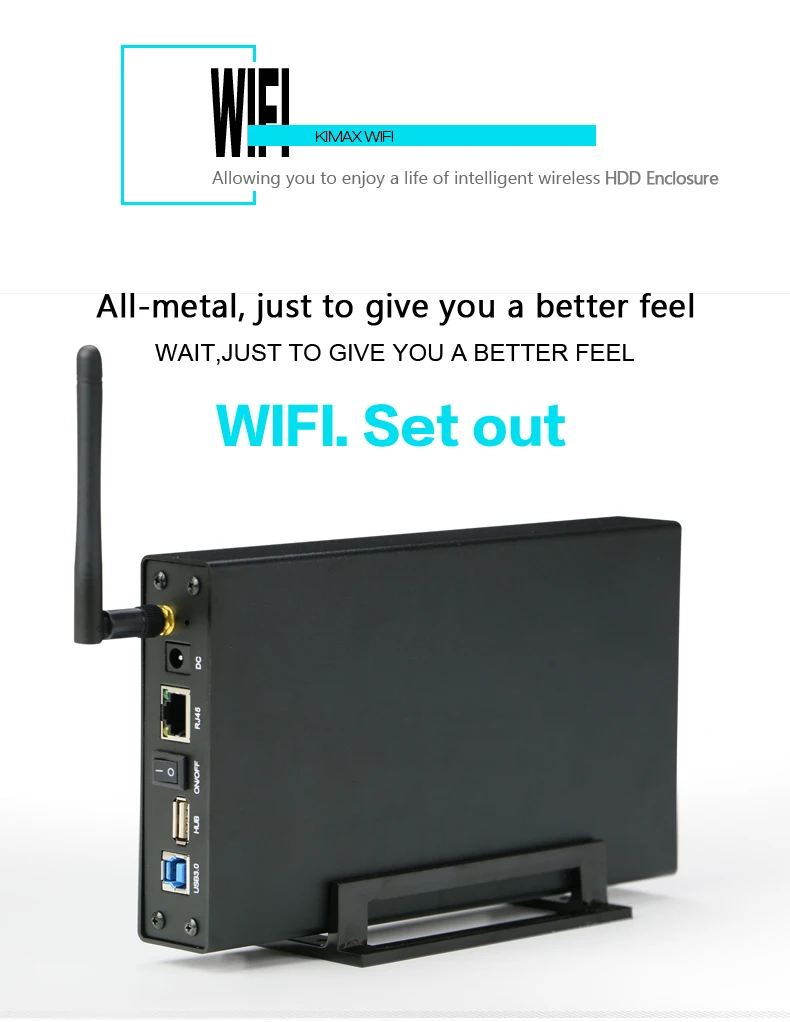 hdd case Aluminum 3.5" Hdd Wireless Runter Box Hd Case Sata Usb 3.0 to for Hdd SSD Up to 6TB With Wireless Wifi Router External Hdd Case 3.5 hdd external case