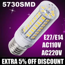 E27 led 전구 e14 led 램프 220 v 옥수수 전구 따뜻한 화이트 콜드 화이트 24 36 48 56 69 72 leds 홈 현대 거실 led 빛(China)