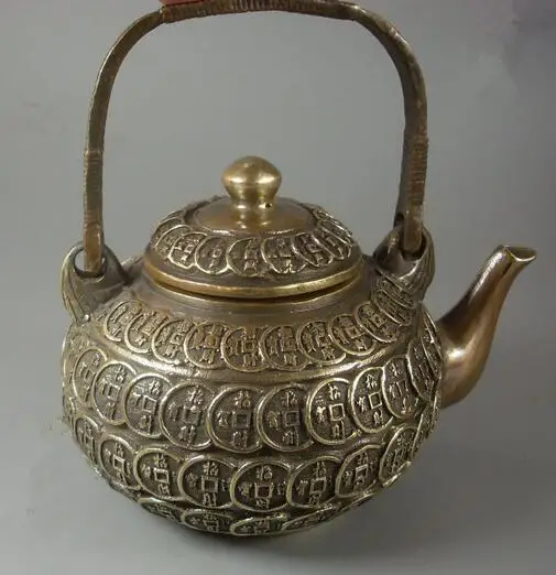 

Copper brass ornaments decoration craft gift money teapot antique antique collectio