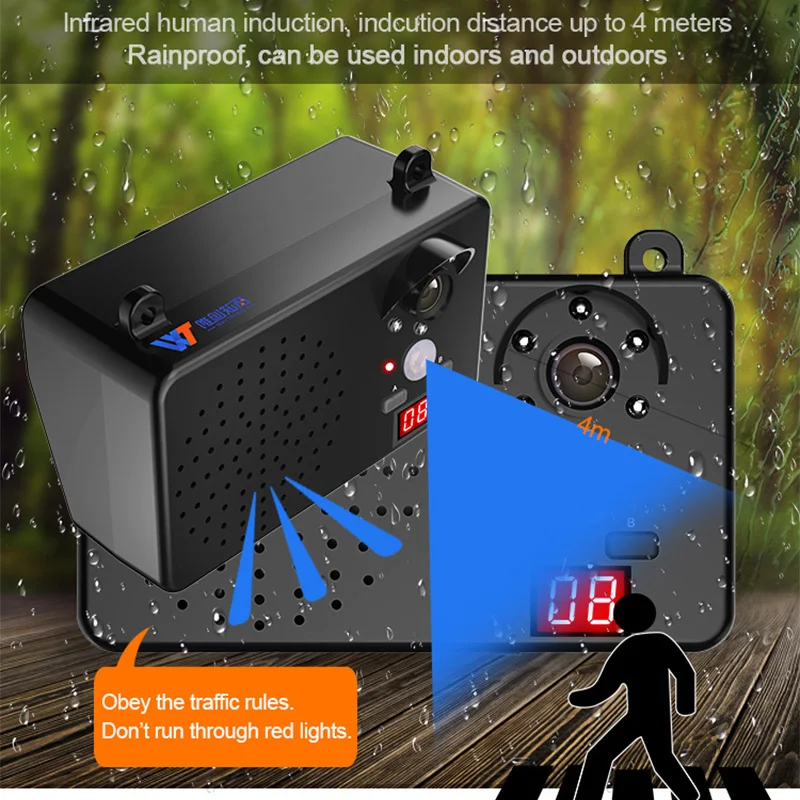 Outdoor Waterproof Recordable PIR Motion Sensor Activated Voice Speaker Safety Reminder with Camera Monitoring Video Recording Outdoor Waterproof Recordable PIR Motion Sensor Activated Voice Speaker Safety Reminder with Camera Monitoring Video Recording