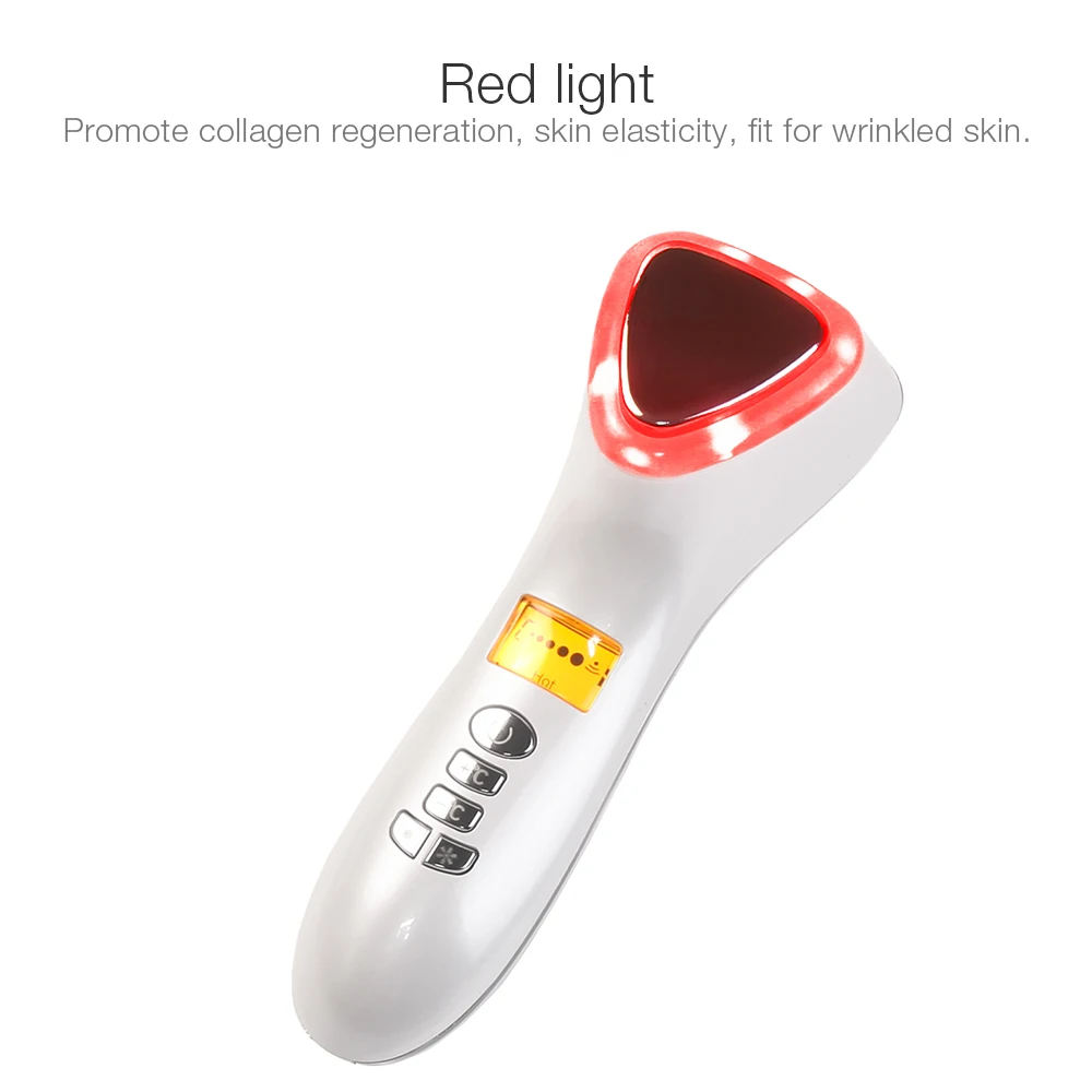 Equipamento da Beleza do Ultra-sônica Concurso de Acne Cuidados da Pele Dispositivo de Importação Olho Massageador Facial Gelo Cor Quente Led Photon Creme Luz 9 Cheap Máscara LEVOU
