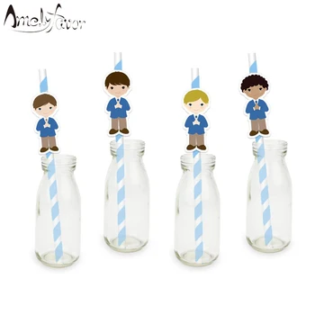 

My First Communion Theme Party Straws Series 2 Boys Paper Straws Wedding Birthday Event Party Straw Decorations Supplies