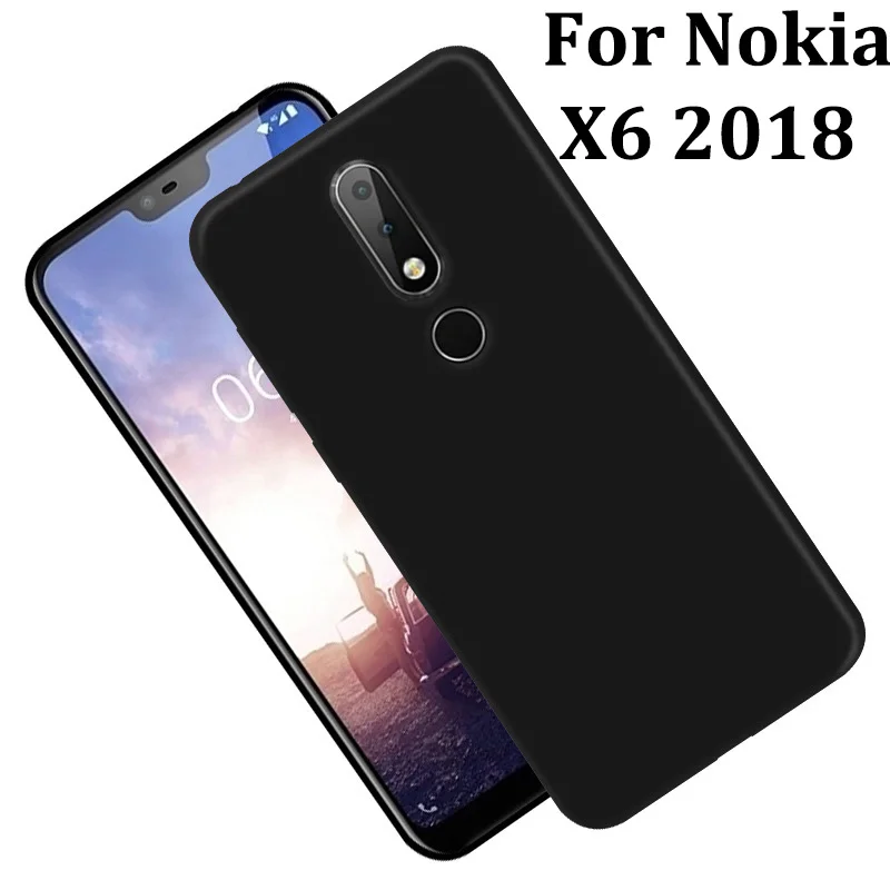 Чехол для Nokia X6 2018 черный мягкий силиконовый чехол NokiaX6 телефона TA 1099 защитный