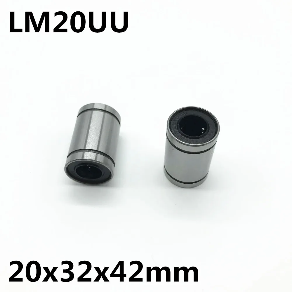2pcs Lm20uu Ball Bearing Inner Diameter 20x32x42mm Guide Linear Optical