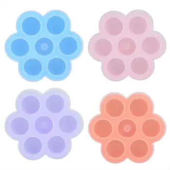 

7 Cavities Silicone Egg Mold Reusable Storage Container Food Freezer Trays with Lid Pancake Maker Nonstick Cooking Tool