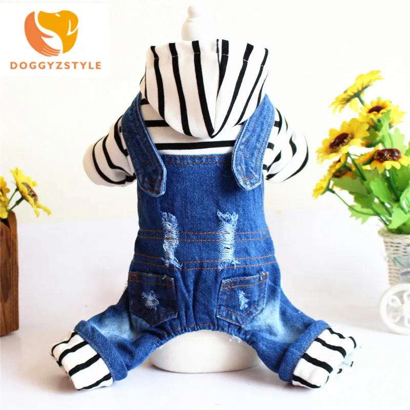 

DOGGYZSTYLE Pet Dog Clothes Coat Jumpsuit Clothing Dog Jean Jumpsuits For Chihuahua Sweatshirt Clothes For Puppy Cat