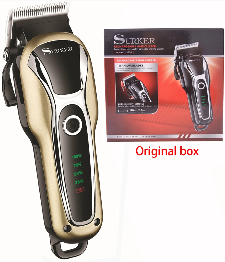 

110-240V Professional Titanium Blade Corded Electric Haircut Cutting Machine Barber + limit comb