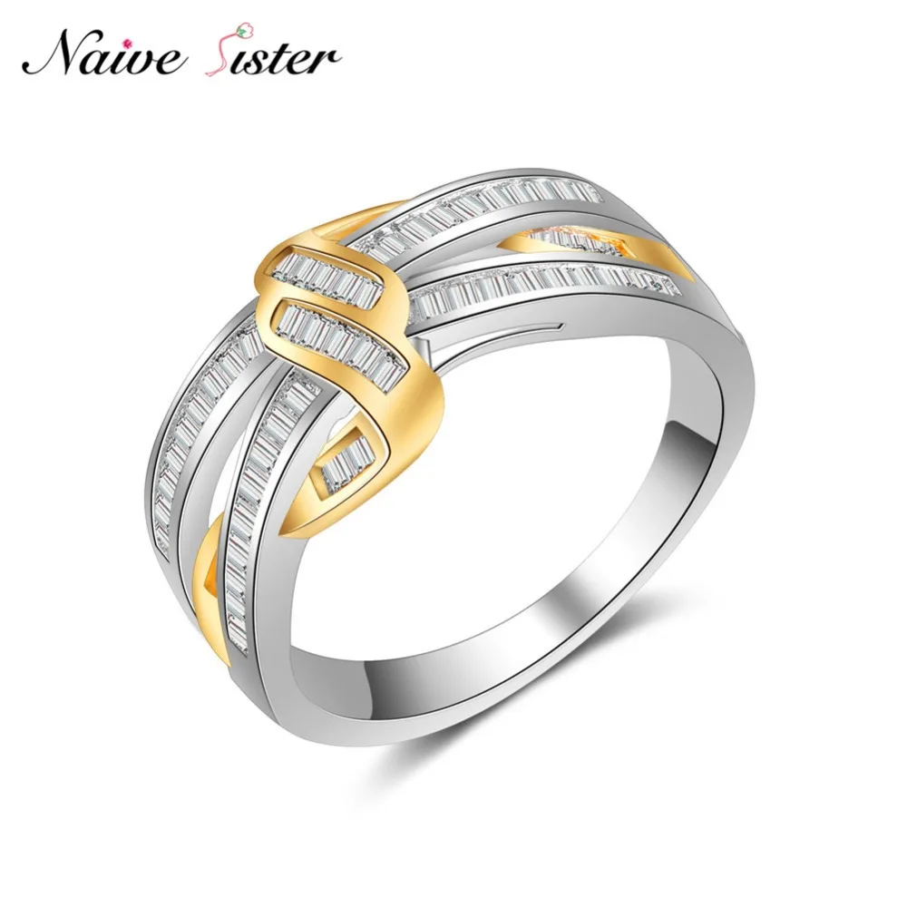 luxury 2 tone intertwined crossover statement ring for personality style wedding rings luxury 2 tone intertwined crossover statement ring for personality style wedding rings