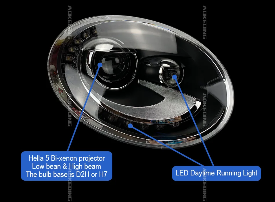 AKD автомобильный Стайлинг для VW Beetle фары 2013- Beetle светодиодный фары DRL HID фара ангел глаз биксеноновые фары аксессуары