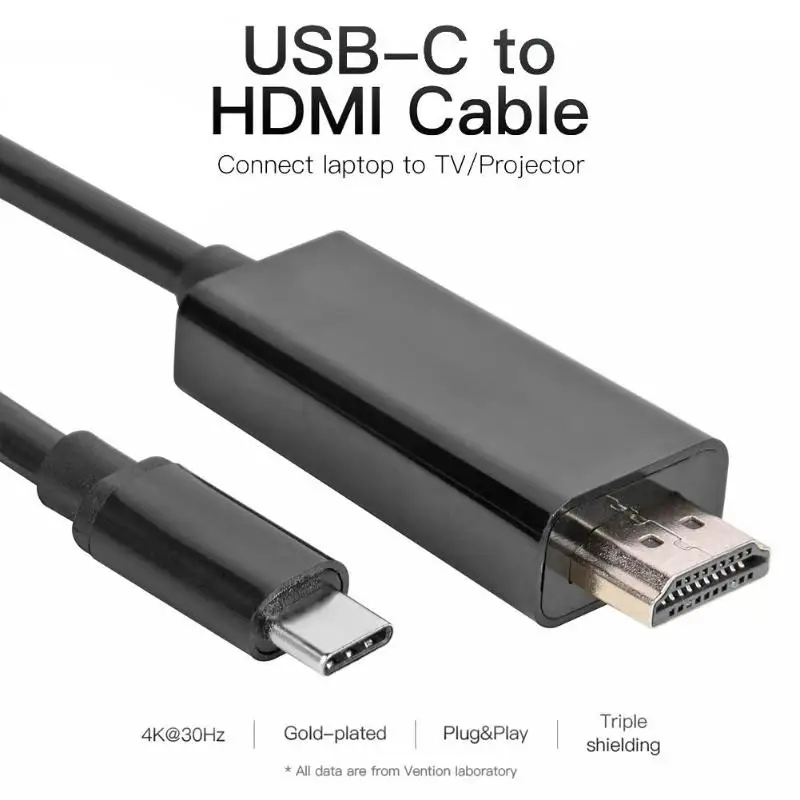 Ультра-тонкий 1,8 м USB3.1 Тип с разъемами типа C и HDMI адаптер Тип Кабеля C Male к HDMI кабель Шнур для Apple MacBook Air