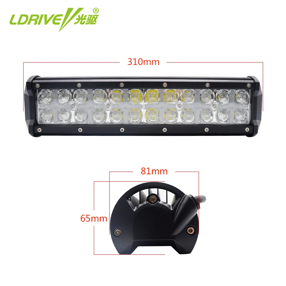 LDRIVE 72 Вт 12 дюймов 7D LED внедорожный свет бар кри чипы СИД рабочий для пикапа