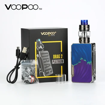 

Original VOOPOO DRAG 2 Platinum Kit w/2ml/5ml Uforce T2 Tank Uforce U2 N3 Max 177W no 18650 battery E-Cigarette