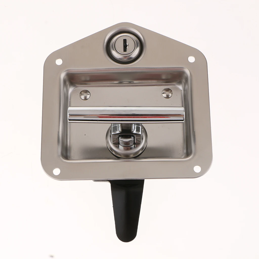 1 Pcs Stainless Steel Folding T-Shape Handle Lock Tool Box Keys Kit For Truck RV Vehicle Trailer Toolbox Electrical Cabinet Etc