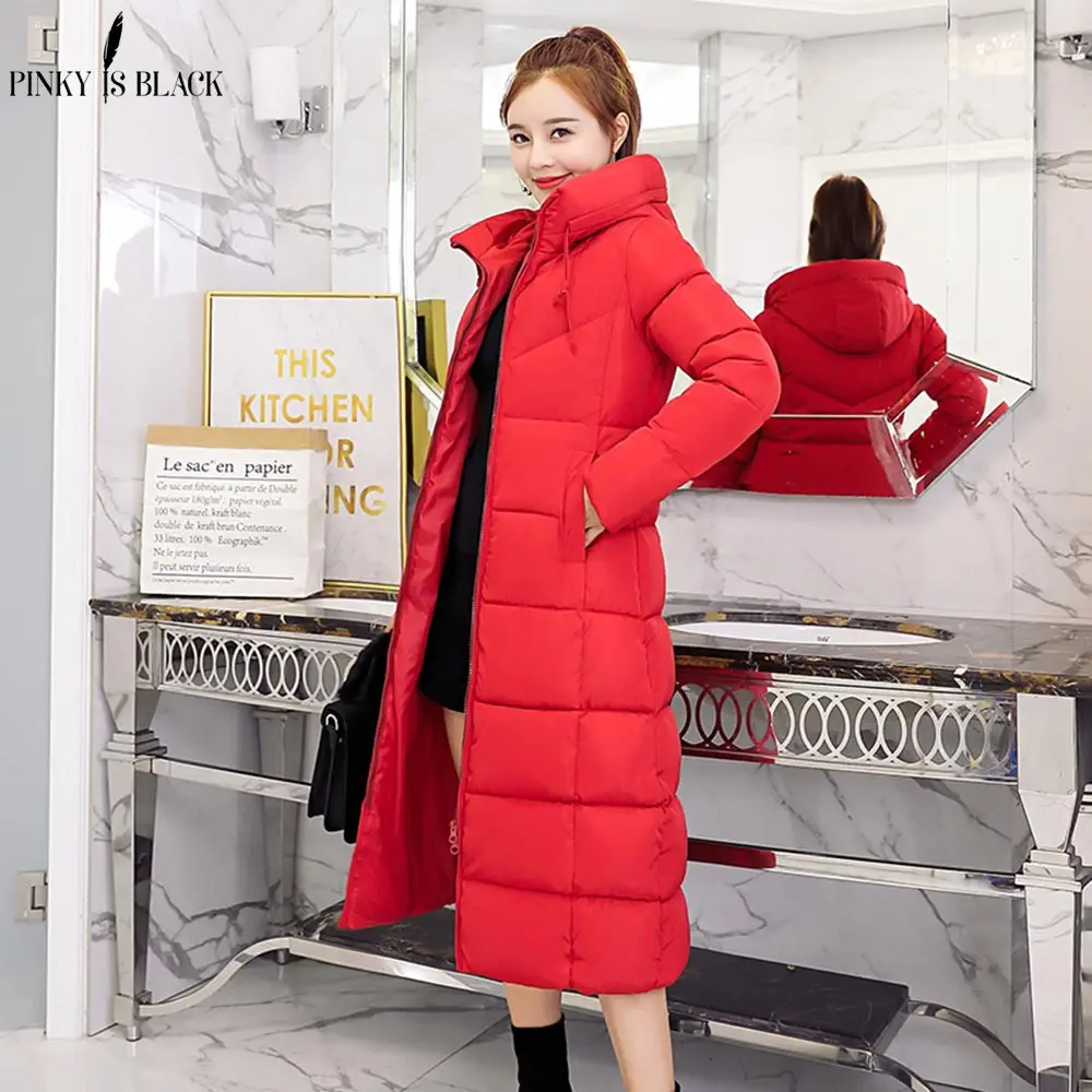  PinkyIsBlack 2019 New Fashion Women Winter Jacket Warm Hooded Female Womens Winter Coat Long Parkas