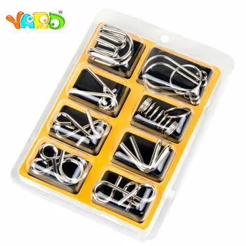 

YARD Games 8pcs/set Puzzles Rings for Montessori Materials Metal Wire Puzzle IQ Mind Brain Trainning Game For Adults Kids Gift
