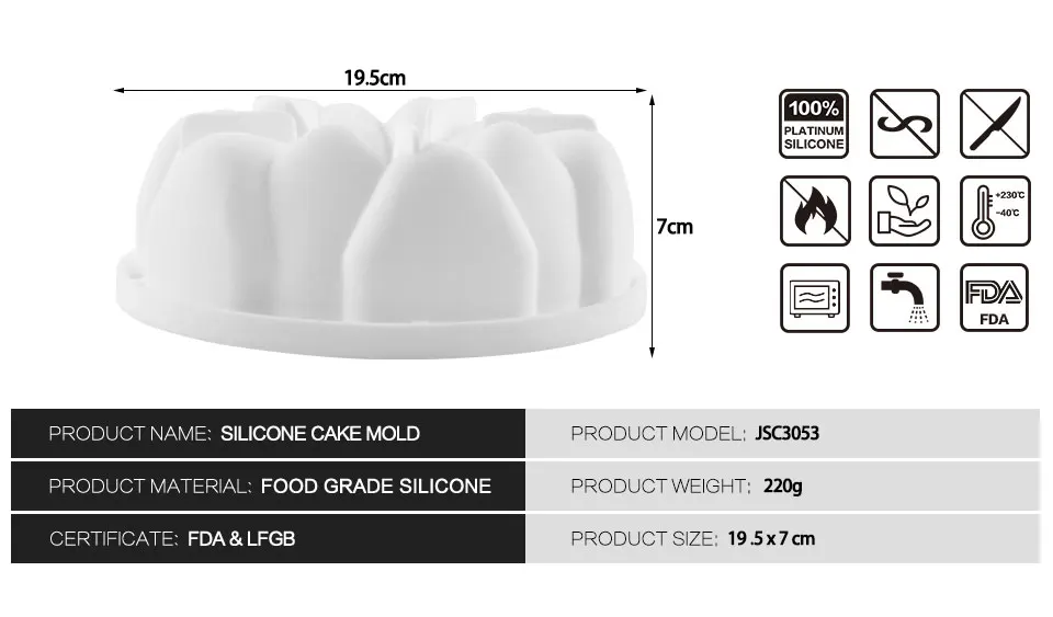 SILIKOLOVE для украшения торта прессформы Круглый камень Форма силиконовая форма для выпечки в форме цветка брауни мусс сделать десерт Пан