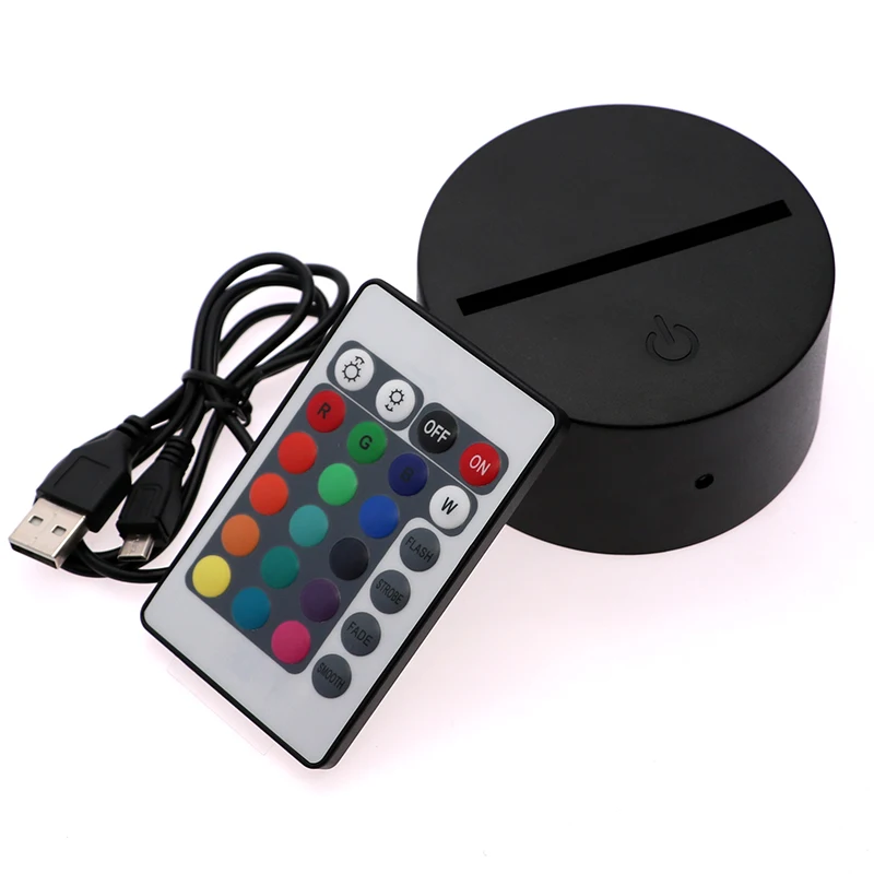 Remote Control 3d Lamp Base & Usb Cable Original Accessories For 3d Led