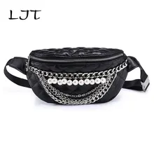 LJT женская сумка на плечо из искусственной кожи поясная сумка женская повседневная сумка-карман Женская Персонализированная клетчатая цепь дорожная пляжная сумка на пояс