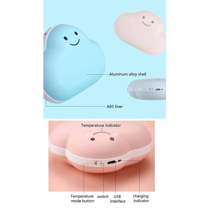 Облачные перезаряжаемые/многоразовые обогреватели для рук банк силы, двухсторонний нагреватель/зарядное устройство, для спорта, лыж, пеших прогулок, кемпинга, подарок и