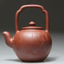 800 мл Аутентичные Исин Zisha мастеров ручной работы чайник руды фиолетовый глины ручка чайника Большие размеры 034 wu